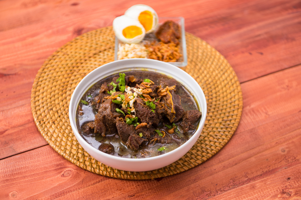 Indonesian Food Bowl of Rawon and Sides